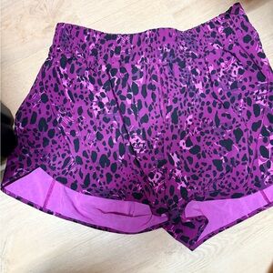 lululemon athletica Magenta and Black Leopard Print Workout Shorts